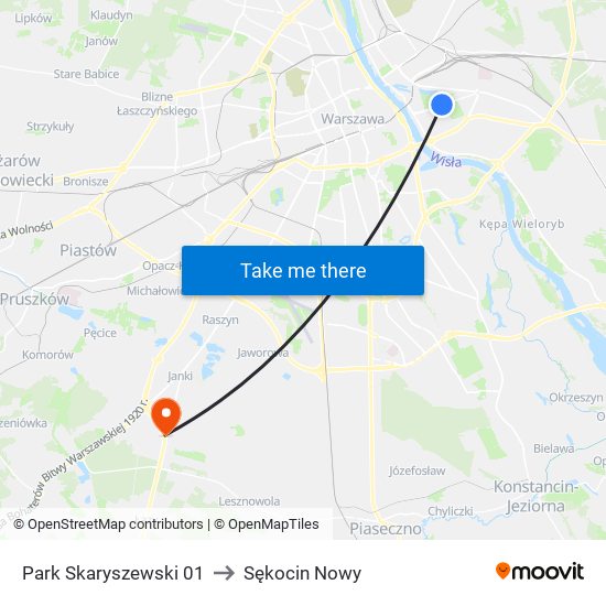 Park Skaryszewski 01 to Sękocin Nowy map