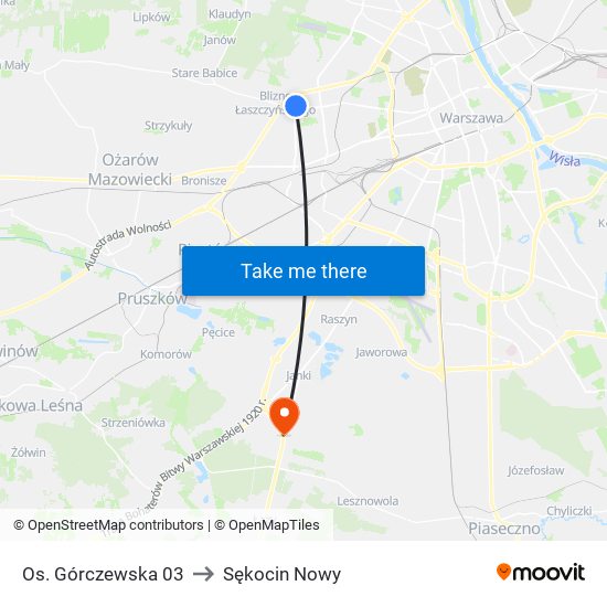 Os. Górczewska 03 to Sękocin Nowy map