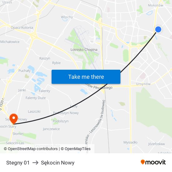 Stegny 01 to Sękocin Nowy map