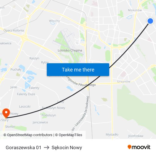 Goraszewska 01 to Sękocin Nowy map