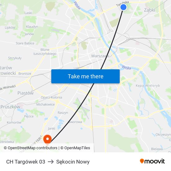 CH Targówek 03 to Sękocin Nowy map