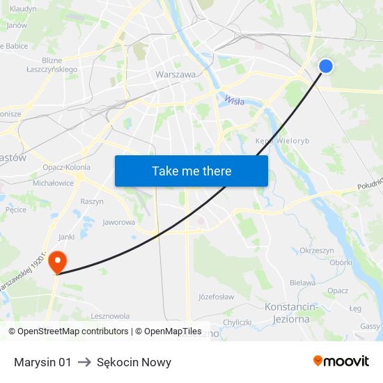 Marysin 01 to Sękocin Nowy map