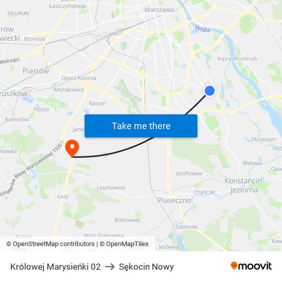 Królowej Marysieńki 02 to Sękocin Nowy map