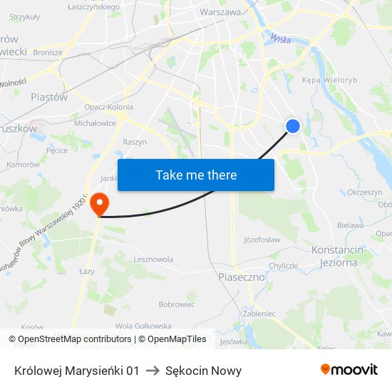 Królowej Marysieńki 01 to Sękocin Nowy map