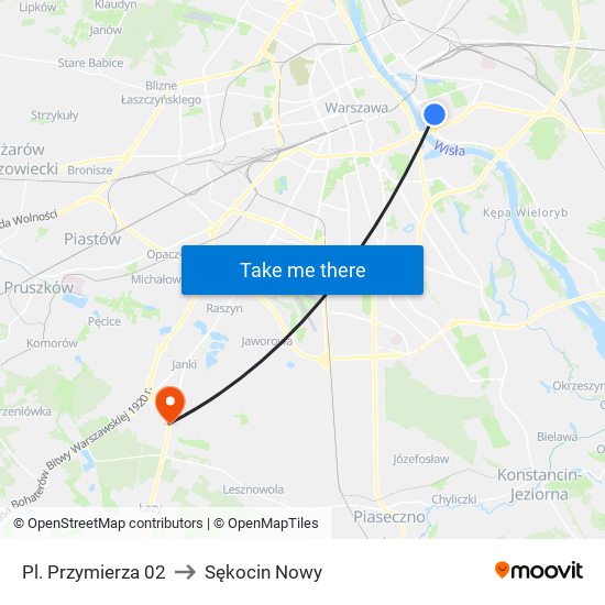 Pl. Przymierza 02 to Sękocin Nowy map