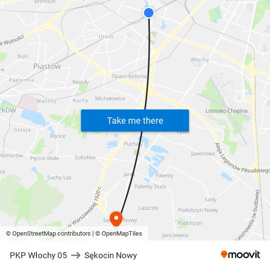 PKP Włochy 05 to Sękocin Nowy map