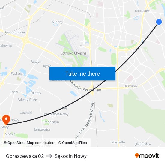 Goraszewska to Sękocin Nowy map