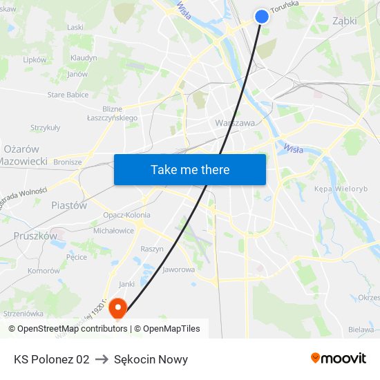 KS Polonez 02 to Sękocin Nowy map