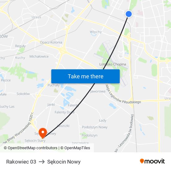 Rakowiec 03 to Sękocin Nowy map