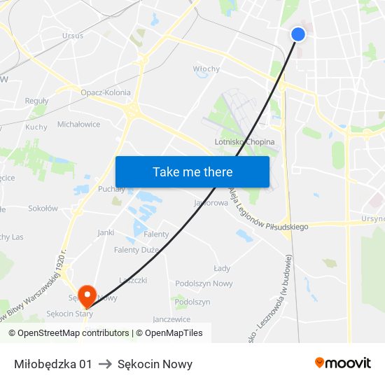 Miłobędzka 01 to Sękocin Nowy map