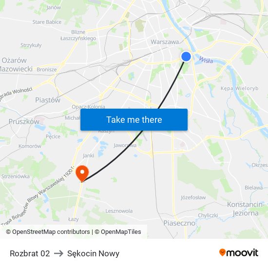 Rozbrat 02 to Sękocin Nowy map