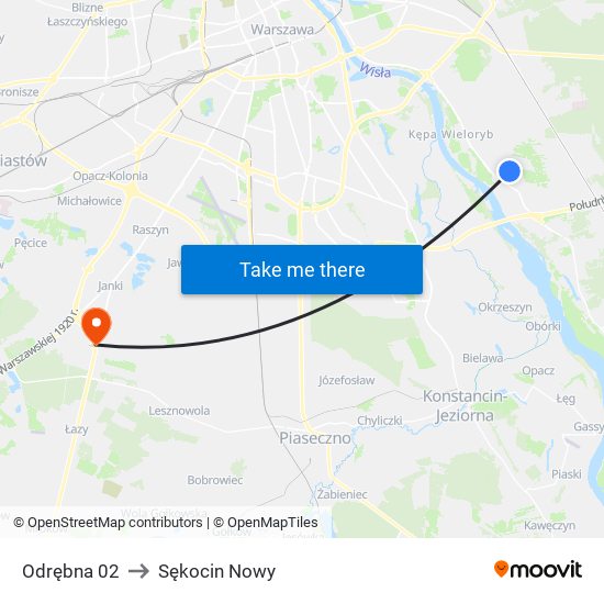 Odrębna to Sękocin Nowy map