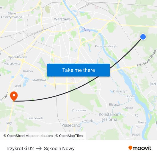 Trzykrotki 02 to Sękocin Nowy map