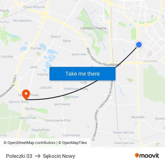 Poleczki 03 to Sękocin Nowy map