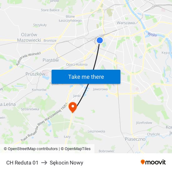 CH Reduta 01 to Sękocin Nowy map