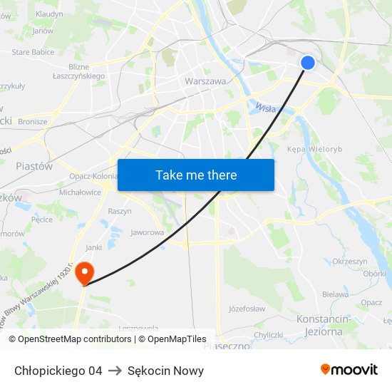 Chłopickiego 04 to Sękocin Nowy map