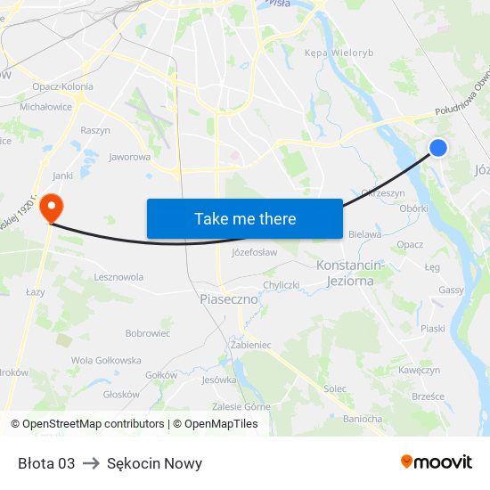 Błota 03 to Sękocin Nowy map