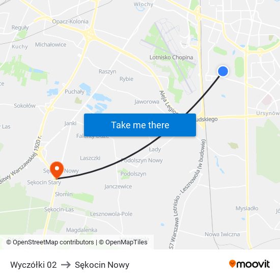 Wyczółki to Sękocin Nowy map