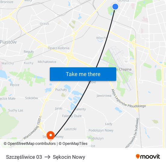 Szczęśliwice 03 to Sękocin Nowy map