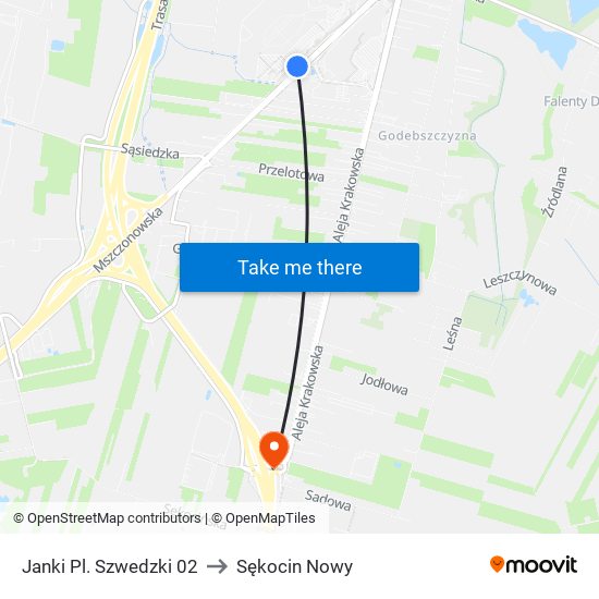 Janki Pl. Szwedzki 02 to Sękocin Nowy map