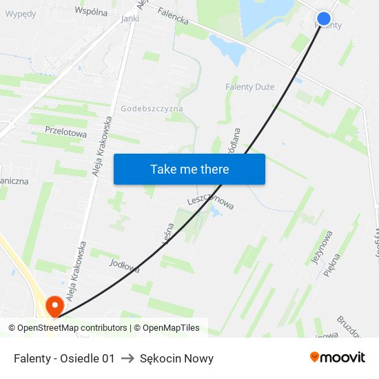 Falenty - Osiedle 01 to Sękocin Nowy map