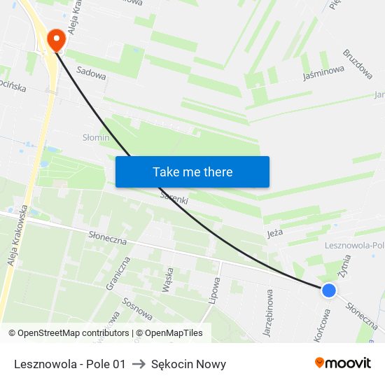 Lesznowola - Pole 01 to Sękocin Nowy map