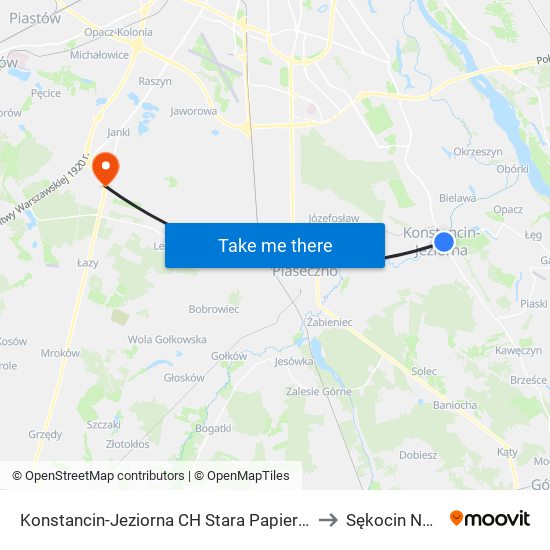 Konstancin-Jeziorna CH Stara Papiernia 02 to Sękocin Nowy map