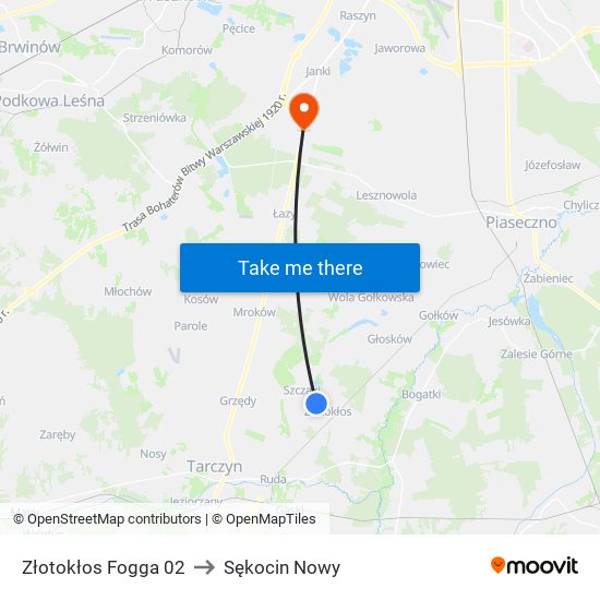 Złotokłos Fogga 02 to Sękocin Nowy map