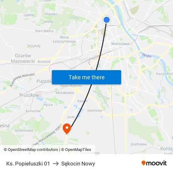 Ks. Popiełuszki 01 to Sękocin Nowy map