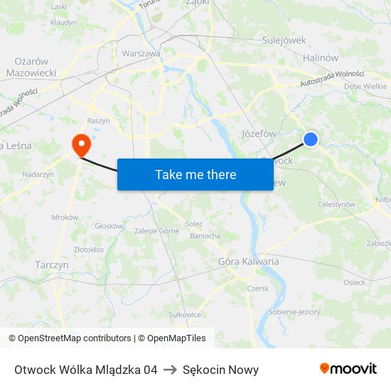 Otwock Wólka Mlądzka 04 to Sękocin Nowy map