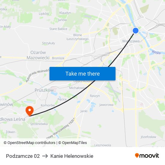 Podzamcze to Kanie Helenowskie map