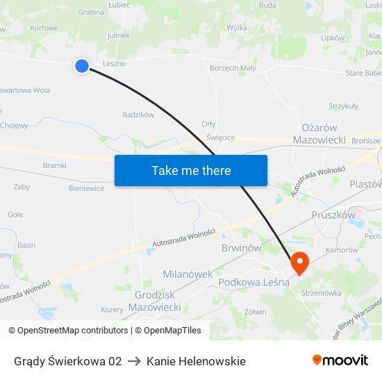 Grądy Świerkowa 02 to Kanie Helenowskie map