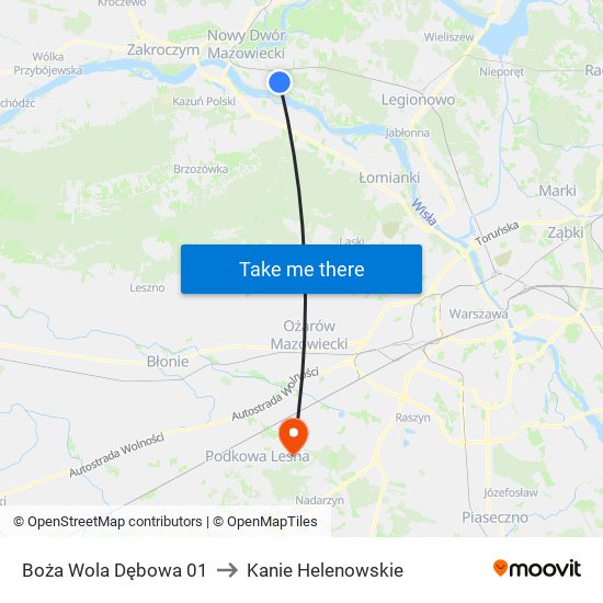 Boża Wola Dębowa 01 to Kanie Helenowskie map