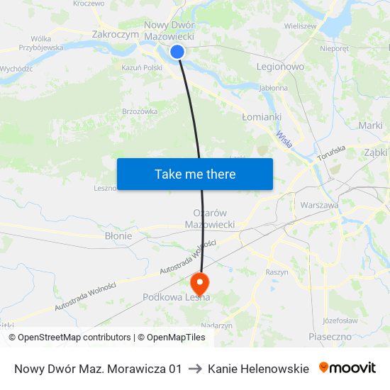 Nowy Dwór Maz. Morawicza 01 to Kanie Helenowskie map