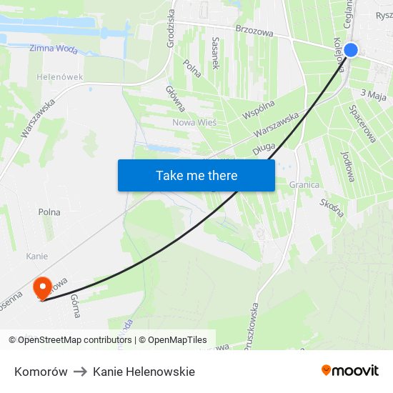 Komorów to Kanie Helenowskie map