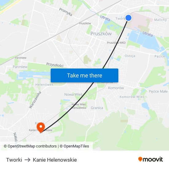 Tworki to Kanie Helenowskie map