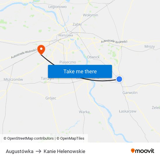 Augustówka to Kanie Helenowskie map