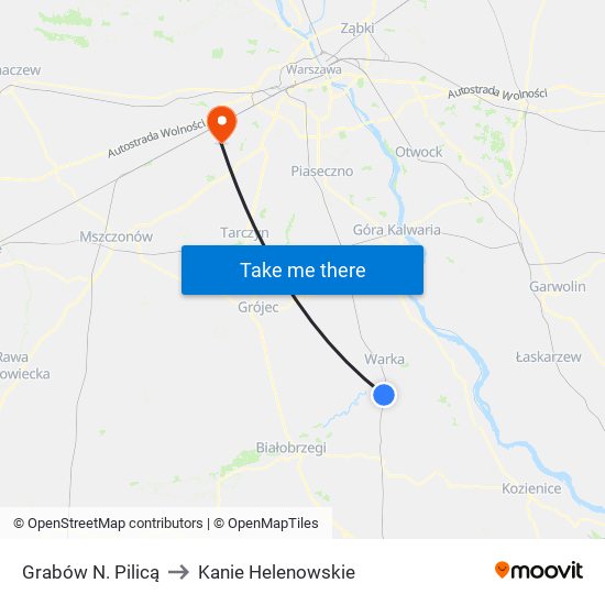 Grabów Nad Pilicą to Kanie Helenowskie map