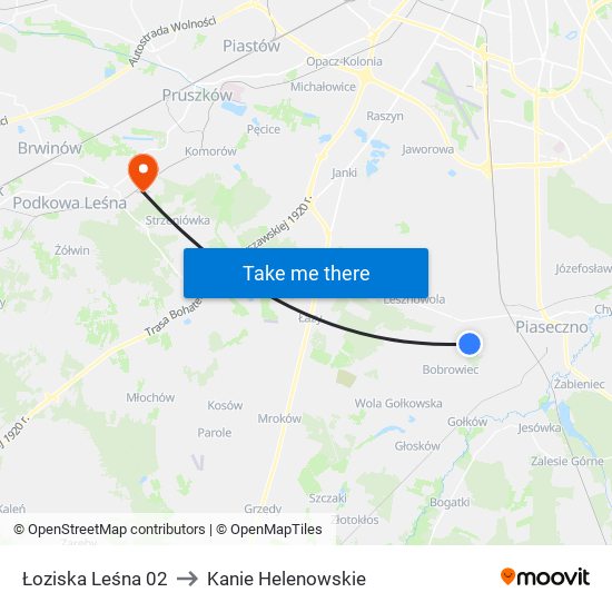 Łoziska Leśna 02 to Kanie Helenowskie map