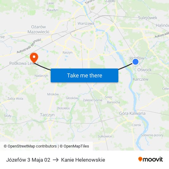 Józefów 3 Maja 02 to Kanie Helenowskie map