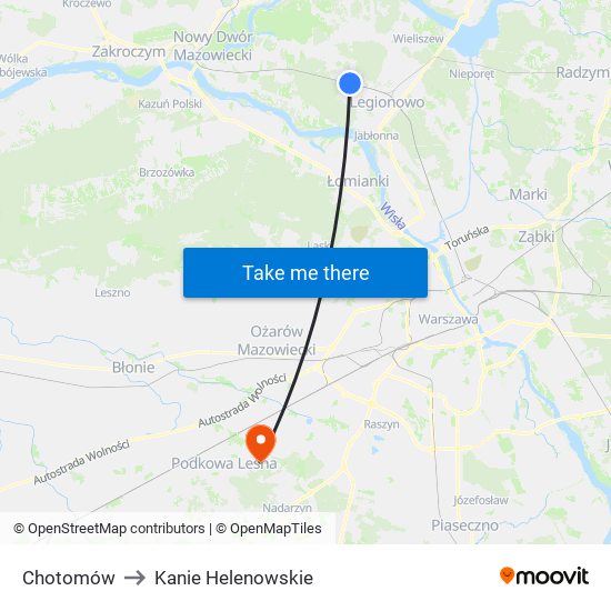 Chotomów to Kanie Helenowskie map