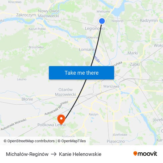 Michałów-Reginów to Kanie Helenowskie map