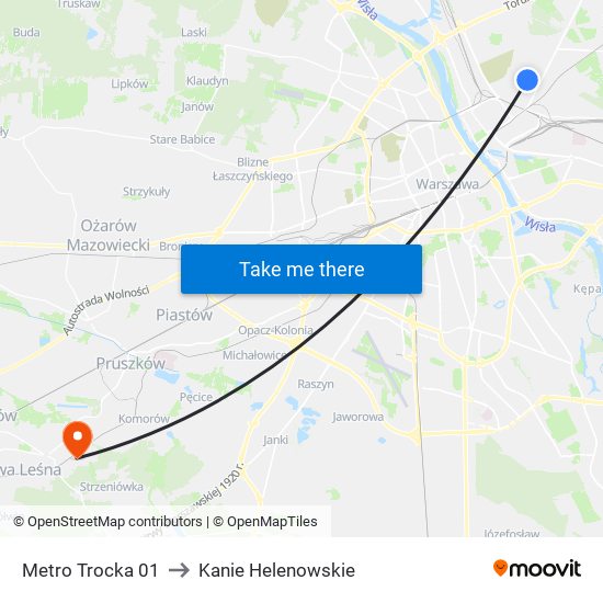 Metro Trocka 01 to Kanie Helenowskie map