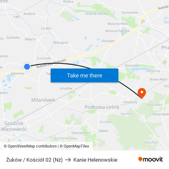 Żuków / Kościół to Kanie Helenowskie map