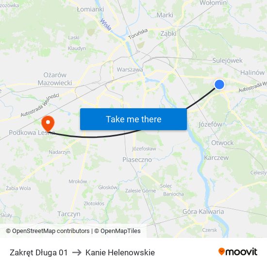 Zakręt Długa to Kanie Helenowskie map