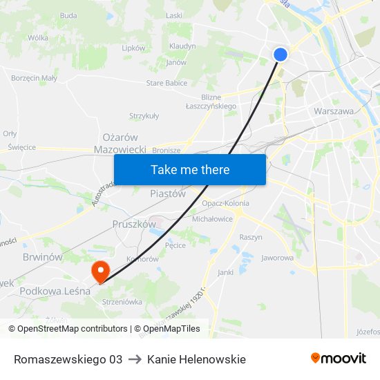 Romaszewskiego 03 to Kanie Helenowskie map