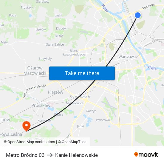 Metro Bródno 03 to Kanie Helenowskie map