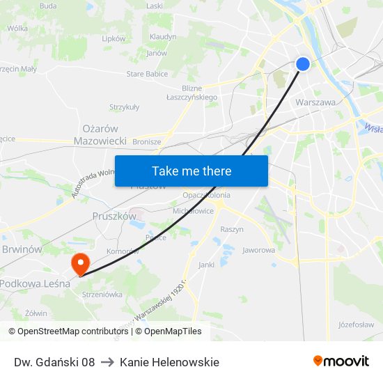 Dw. Gdański 08 to Kanie Helenowskie map