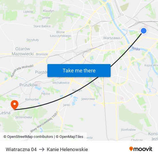 Wiatraczna 04 to Kanie Helenowskie map