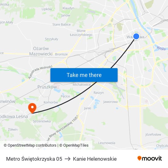 Metro Świętokrzyska 05 to Kanie Helenowskie map